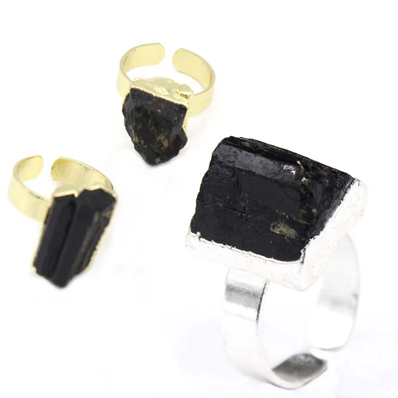 Buy Natural Raw Black Tourmaline Ring Crystal Ring Tourmaline Jewelry  Statement Ring Healing Crystal Sterling (6) at Amazon.in